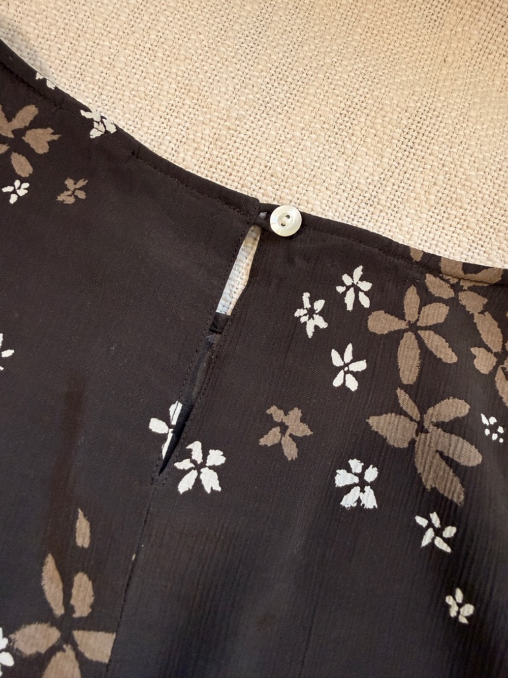 Y2K Mocha Floral Sophisticated Slip Dress Dress - Picture 6 of 6